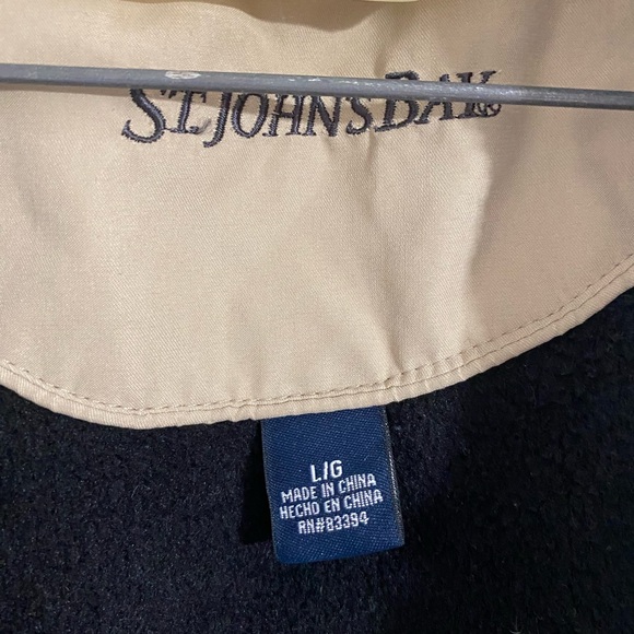 St John’s Bay Men’s Coat Size Large. Hook & Loop Cuffs Fleece and Quilted Lined - Picture 5 of 7